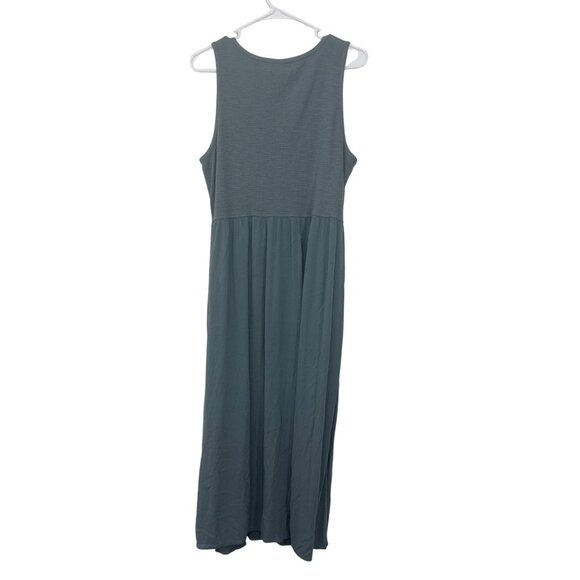 Frye Womens Sleeveless Button Front Midi Dress Size L Sage Green Polyester Rayon - Picture 10 of 11